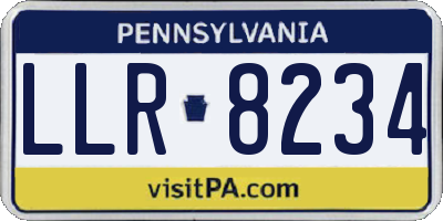 PA license plate LLR8234