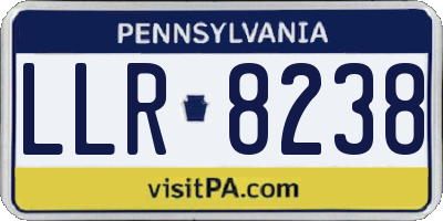 PA license plate LLR8238