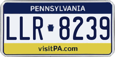 PA license plate LLR8239