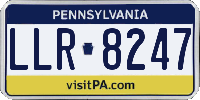 PA license plate LLR8247