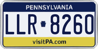 PA license plate LLR8260