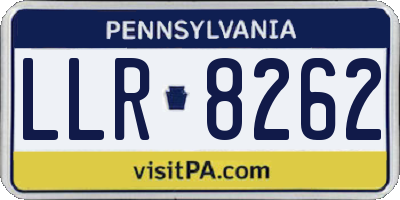 PA license plate LLR8262