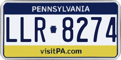 PA license plate LLR8274
