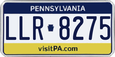 PA license plate LLR8275