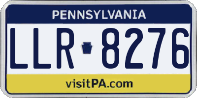 PA license plate LLR8276