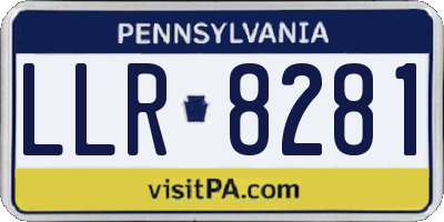 PA license plate LLR8281