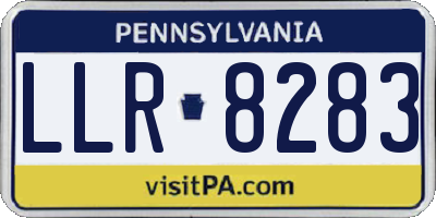 PA license plate LLR8283