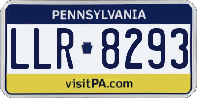 PA license plate LLR8293