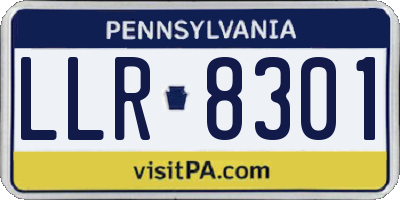 PA license plate LLR8301