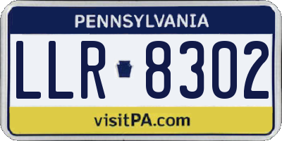 PA license plate LLR8302