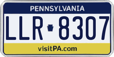 PA license plate LLR8307