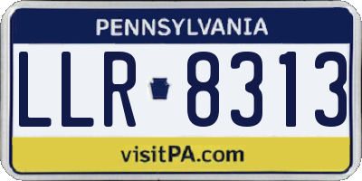 PA license plate LLR8313