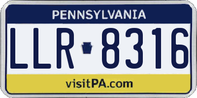 PA license plate LLR8316