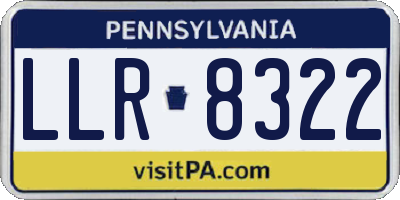 PA license plate LLR8322