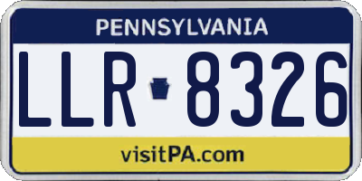 PA license plate LLR8326