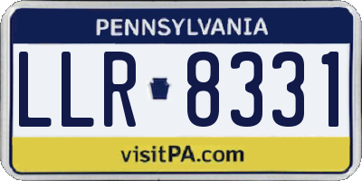 PA license plate LLR8331