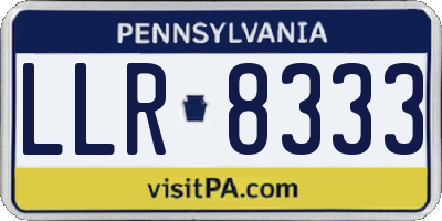 PA license plate LLR8333