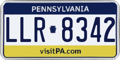 PA license plate LLR8342
