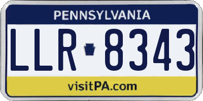 PA license plate LLR8343