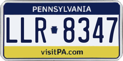 PA license plate LLR8347