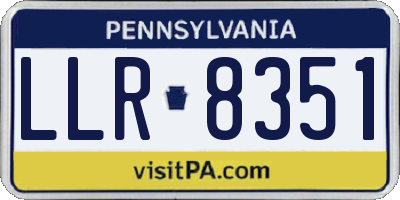 PA license plate LLR8351