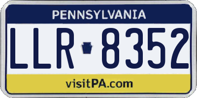 PA license plate LLR8352
