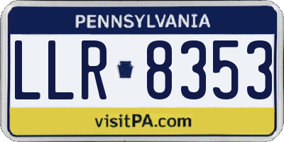 PA license plate LLR8353