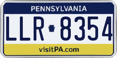 PA license plate LLR8354