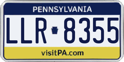 PA license plate LLR8355