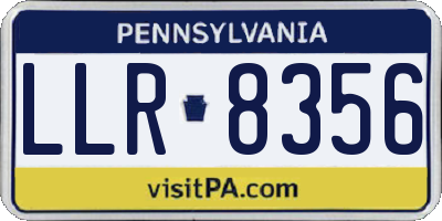 PA license plate LLR8356
