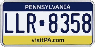 PA license plate LLR8358