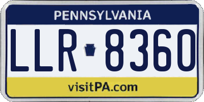 PA license plate LLR8360