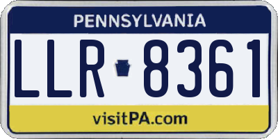 PA license plate LLR8361
