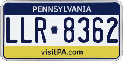 PA license plate LLR8362