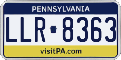 PA license plate LLR8363