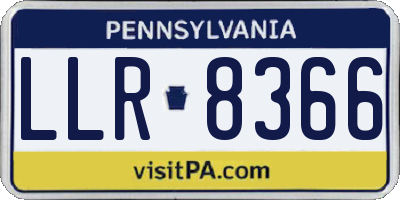 PA license plate LLR8366