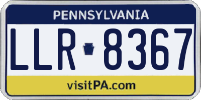PA license plate LLR8367