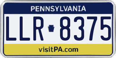 PA license plate LLR8375