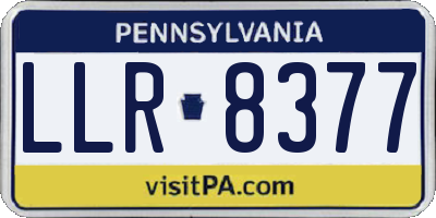 PA license plate LLR8377