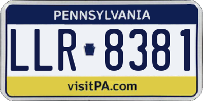 PA license plate LLR8381