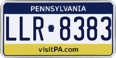 PA license plate LLR8383
