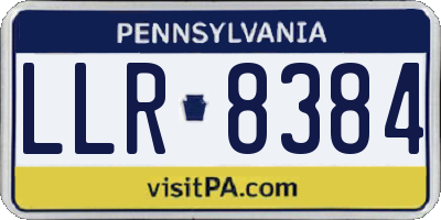 PA license plate LLR8384