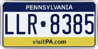 PA license plate LLR8385