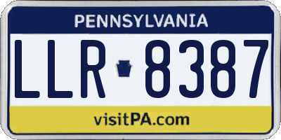 PA license plate LLR8387