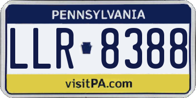 PA license plate LLR8388