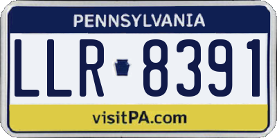 PA license plate LLR8391