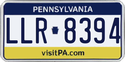 PA license plate LLR8394