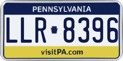 PA license plate LLR8396