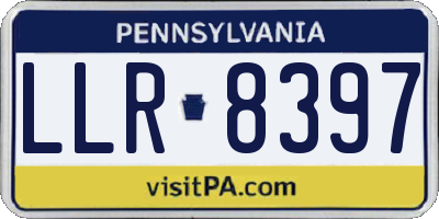 PA license plate LLR8397
