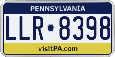 PA license plate LLR8398